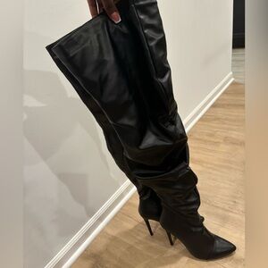 Black Thigh High Boots